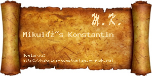 Mikulás Konstantin névjegykártya